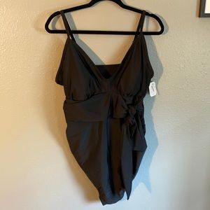 Maternity tie front one piece swimsuit